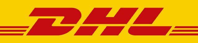 Logo des Versanddienstleisters DHL. Logo des Versanddienstleisters DHL.